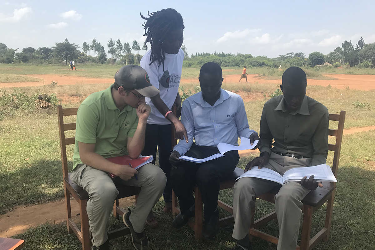 MIAP graduate student interacting with fellow students during his international trip