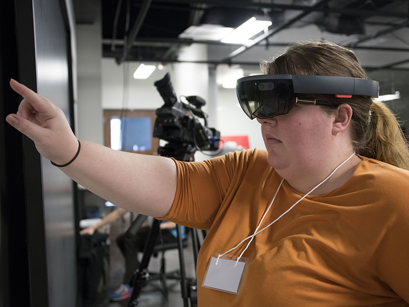 Student with VR headset