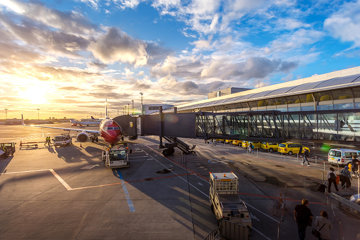 Airport with plane Airport with plane