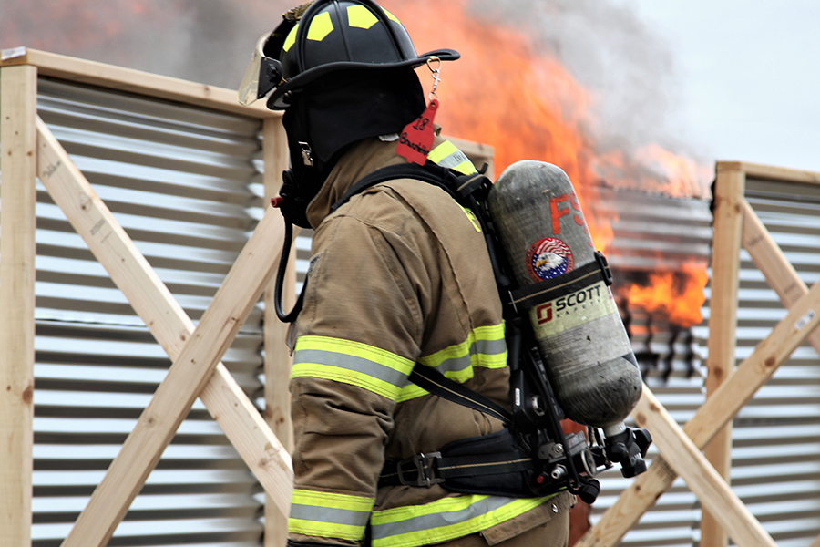 fire protection officers hard at work training. fire protection officers hard at work training.